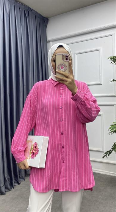 Çizgili Tunik Pembe