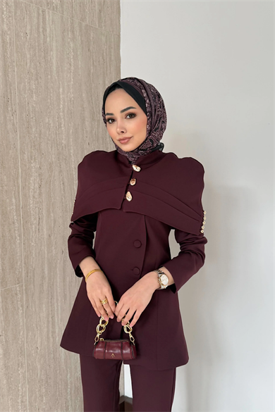 Bolerolu Takım Bordo