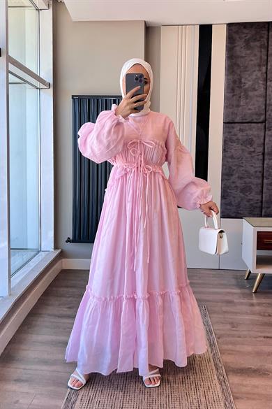 Vual Elbise Pembe
