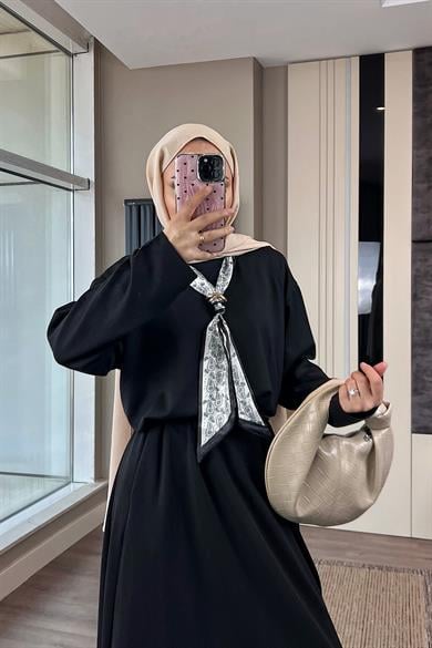 Fularlı Sweat Siyah