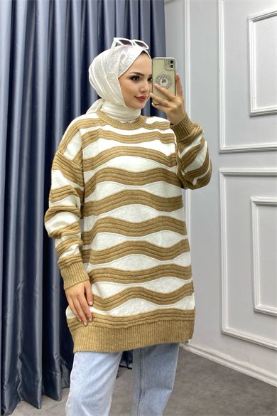 Dalgalı Tunik Camel