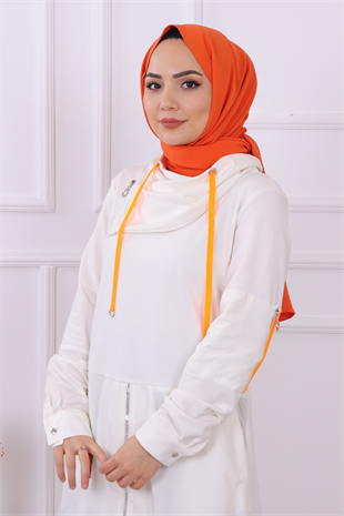 Degaje Yaka Tunik Beyaz