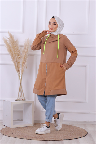 Degaje Yaka Tunik Camel