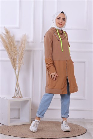 Degaje Yaka Tunik Camel
