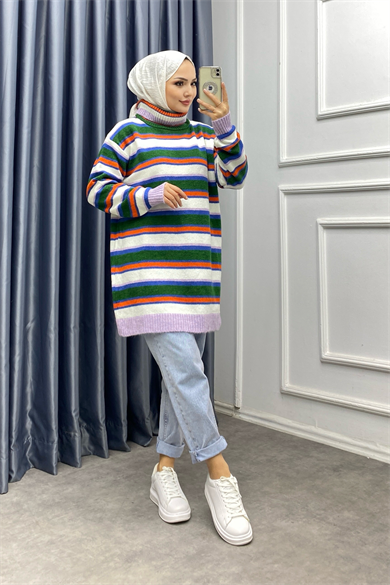 Degaje Yaka Tunik Lila