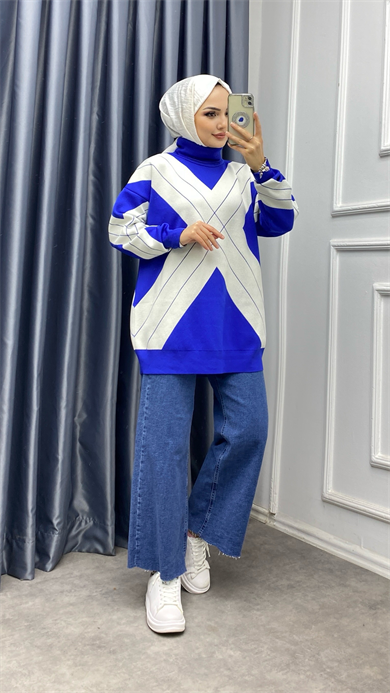 Degaje Yaka Tunik Mavi