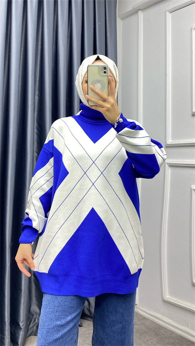 Degaje Yaka Tunik Mavi