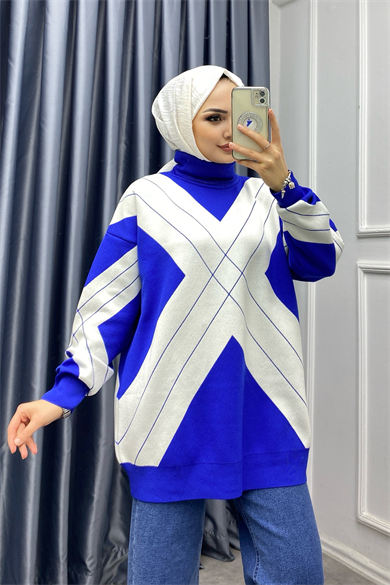 Degaje Yaka Tunik Mavi