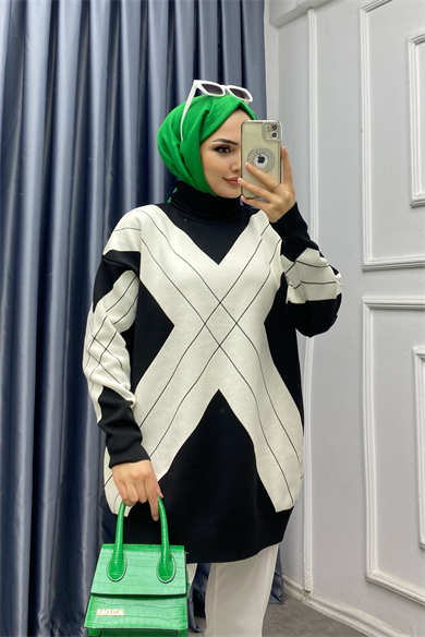 Degaje Yaka Tunik Siyah