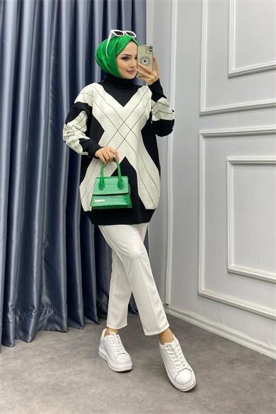 Degaje Yaka Tunik Siyah