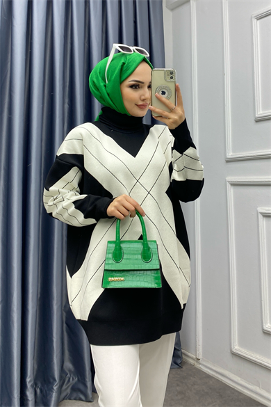 Degaje Yaka Tunik Siyah