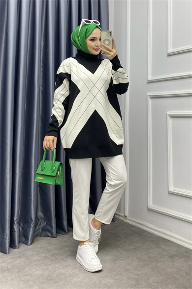 Degaje Yaka Tunik Siyah