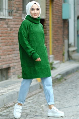 Degaje Yaka Tunik Yeşil