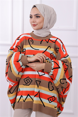 Desenli Balon Kol Tunik