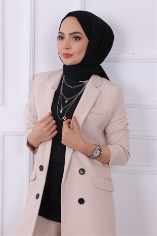 Düğme Detaylı İkili Takım 