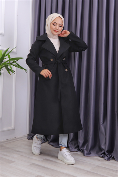 Düğmeli Kaban Siyah