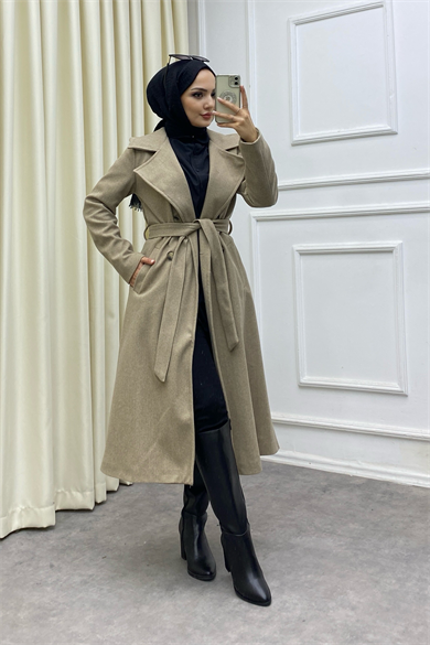 Düğmeli Kaban Vizon