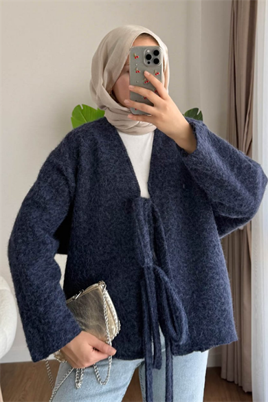 Önü Bağcıklı Kaşmir Ceket 
