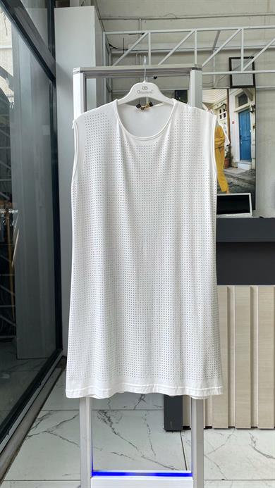 Önü Taşlı İçlik Beyaz