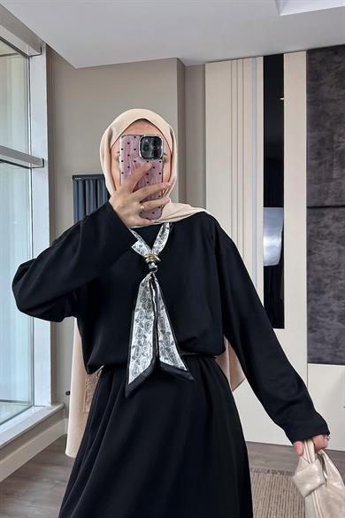 Fularlı Sweat Siyah