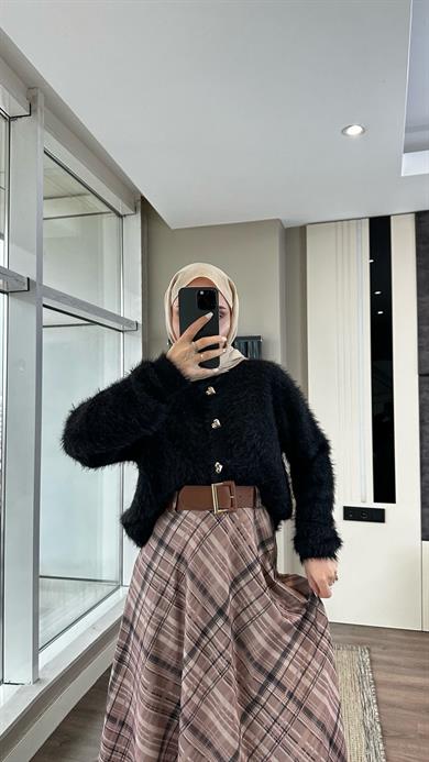 Kemerli Etek Krem