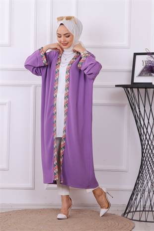 Etnik Desen Kimono Lila