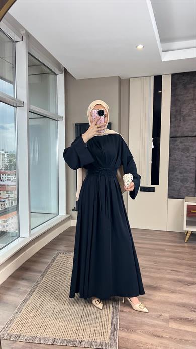 Beli İpli Elbise Lacivert