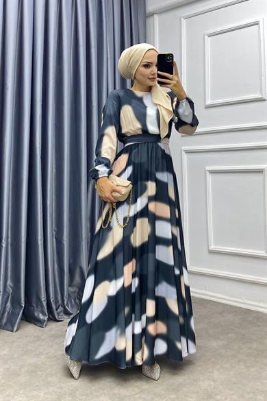 Fırça Desen Elbise 