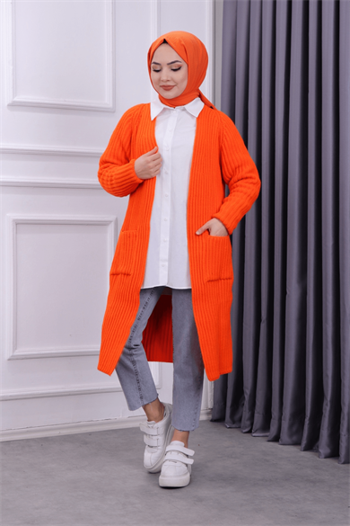 Fitilli Hırka Turuncu