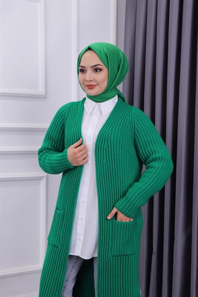 Fitilli Hırka Yeşil