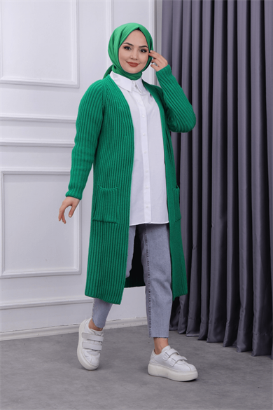 Fitilli Hırka Yeşil