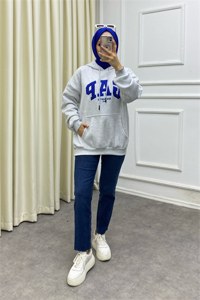 Gap İçi Şardonlu Sweat Gri