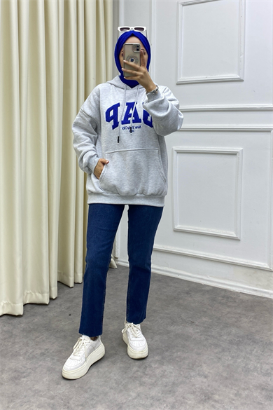 Gap İçi Şardonlu Sweat Gri