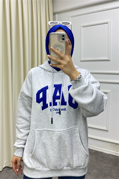 Gap İçi Şardonlu Sweat Gri