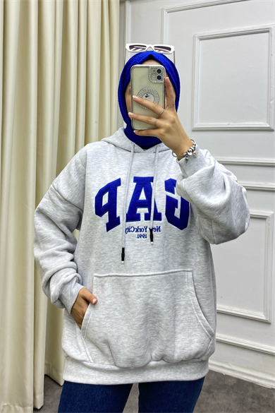 Gap İçi Şardonlu Sweat Gri