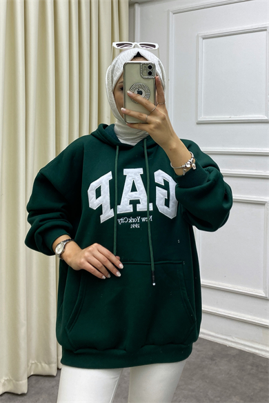 Gap İçi Şardonlu Sweat Yeşil