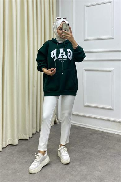 Gap İçi Şardonlu Sweat Yeşil