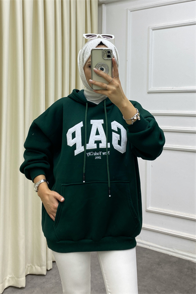 Gap İçi Şardonlu Sweat Yeşil