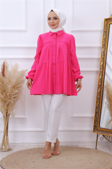 Gofre Tunik Pembe