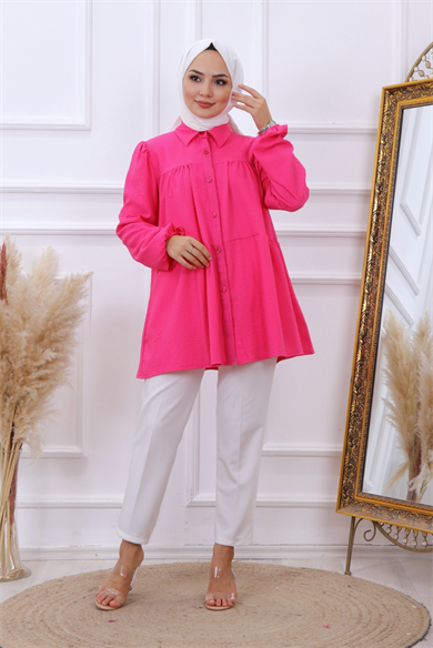 Gofre Tunik Pembe