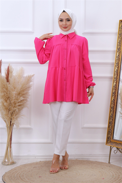 Gofre Tunik Pembe