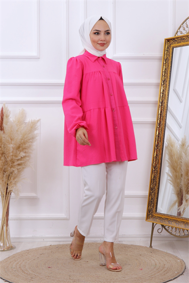 Gofre Tunik Pembe