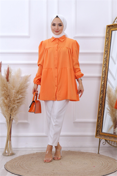 Gofre Tunik Turuncu