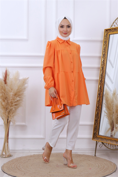 Gofre Tunik Turuncu