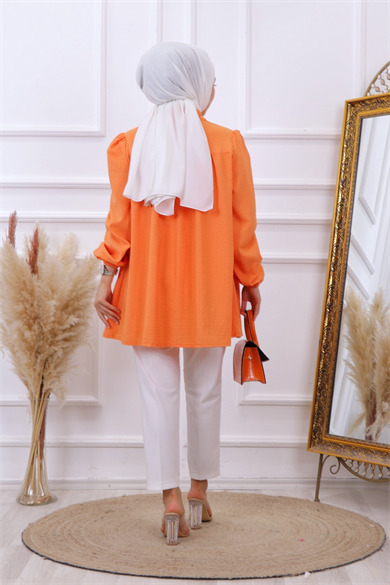 Gofre Tunik Turuncu