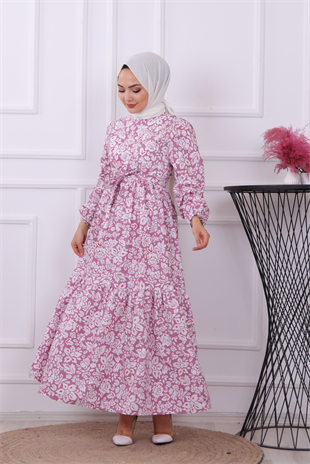 Gül Desenli Elbise Gül Kurusu