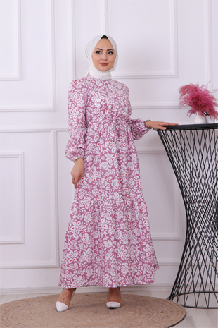 Gül Desenli Elbise Gül Kurusu