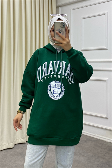Hardward Yazılı Üç İplik Sweat Yeşil