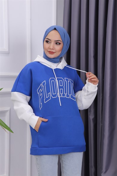 İçi Şardonlu Florida  Sweat Mavi 