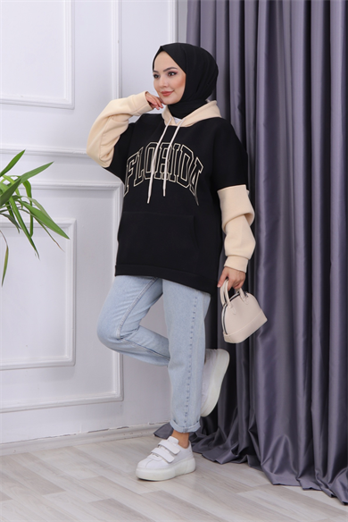 İçi Şardonlu Florida  Sweat Siyah